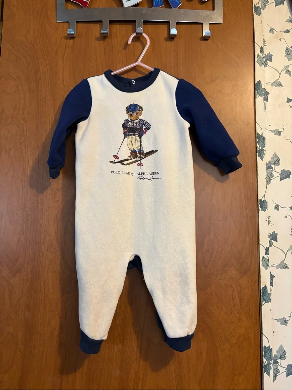 Ralph Lauren Polo Bear Ski Pullover - White & Navy